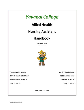 Nursing Assistant Handbook - Yavapai College