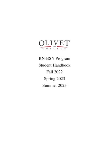 RN-BSN Program Student Handbook Fall 2022 Spring 2023 Summer 2023
