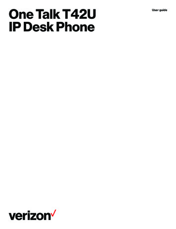 One Talk T42U User Guide IP Desk Phone - VZW