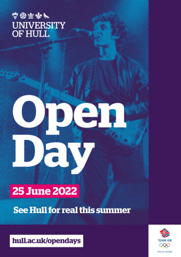 Open Day Programme June 25 2022 - University Of Hull
