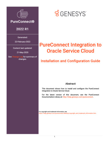 PureConnect Integration To Oracle Service Cloud Installation And .
