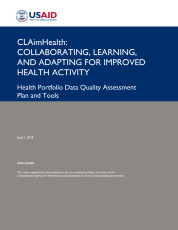 CLAimHealth: COLLABORATING, LEARNING, AND ADAPTING FOR IMPROVED HEALTH .