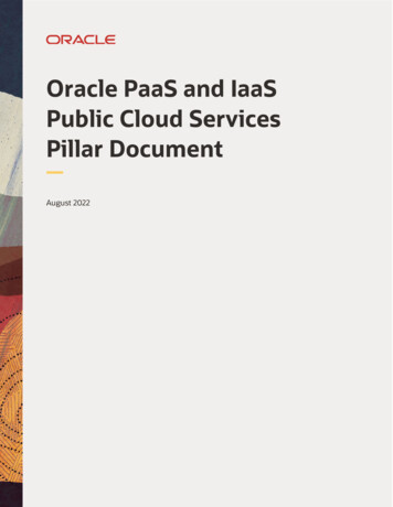 Oracle PaaS And IaaS Public Cloud Services Pillar Documentation
