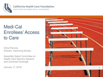 Medi-Cal Enrollees' Access To Care - Privacy.assembly.ca.gov