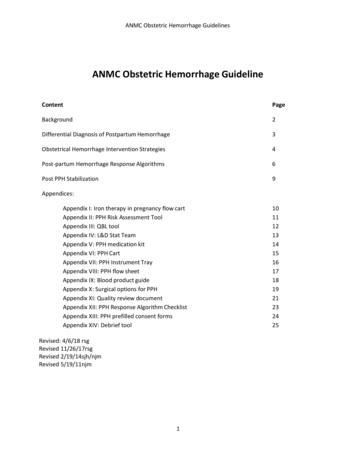 ANMC Obstetric Hemorrhage Guideline