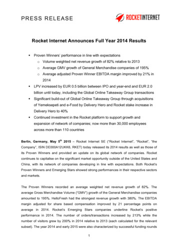 Rocket Internet Announces Full Year 2014 Results - Amazon Web Services