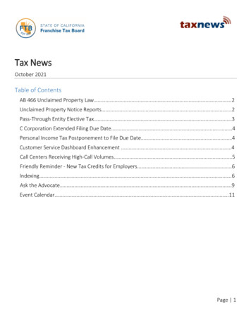 Tax News October 2021 - California
