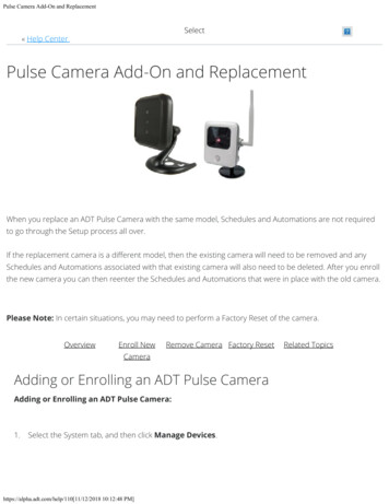Pulse Camera Add-On And Replacement - ADT Inc.