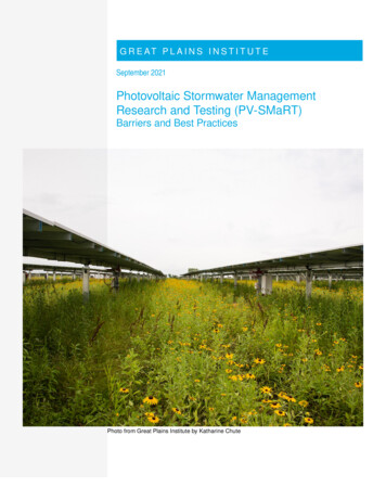 Photovoltaic Stormwater Management Research And Testing (PV-SMaRT)