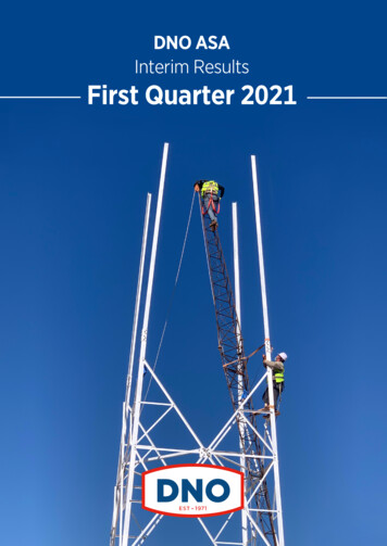 Interim Results First Quarter 2021 - DNO ASA