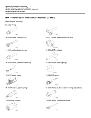 MTX 75 Transmission - Dismantle And Assemble (16 118 8) - Rs2000-16v