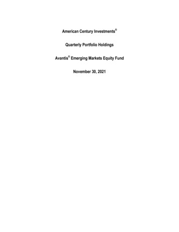 American Century Investments Quarterly Portfolio Holdings Avantis .