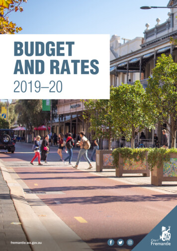 BUDGET AND RATES - City Of Fremantle