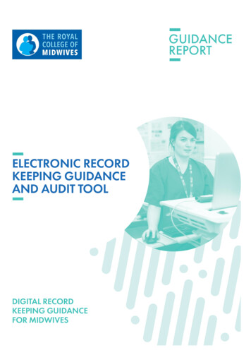 Electronic Record Keeping Guidance And Audit Tool Report Guidance
