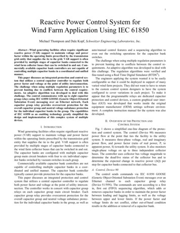 Reactive Power Control System For Wind Farm Application Using . - UCAIug