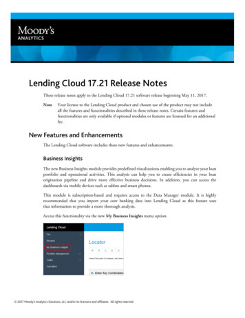 Lending Cloud 17.21 Release Notes