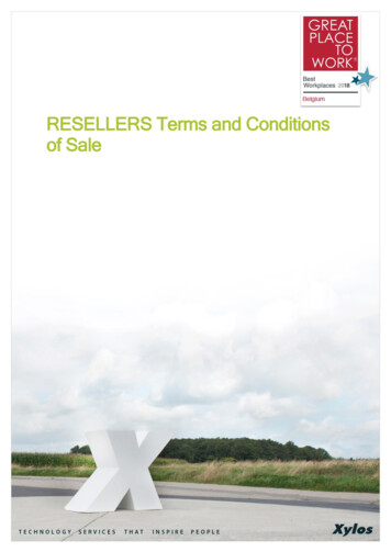 RESELLERS Terms And Conditions Of Sale - Oase-office.eu