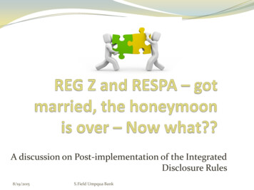 A Discussion On Post-implementation Of The Integrated Disclosure Rules