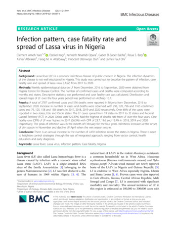 Infection Pattern, Case Fatality Rate And Spread Of Lassa Virus In Nigeria