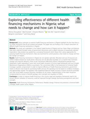 Exploring Effectiveness Of Different Health Financing Mechanisms In .