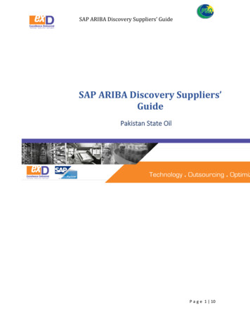 SAP ARIBA Discovery Suppliers' Guide - Pakistan State Oil