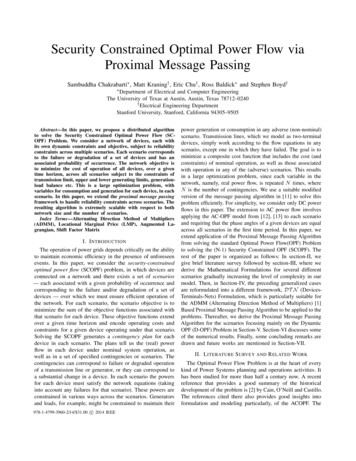 Security Constrained Optimal Power Flow Via Proximal Message Passing