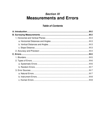Section III Measurements And Errors