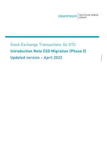 Stock Exchange Transactions Go OTC - Clearstream