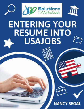 SFTW Entering Your Resume Into USAJOBS 01-2022