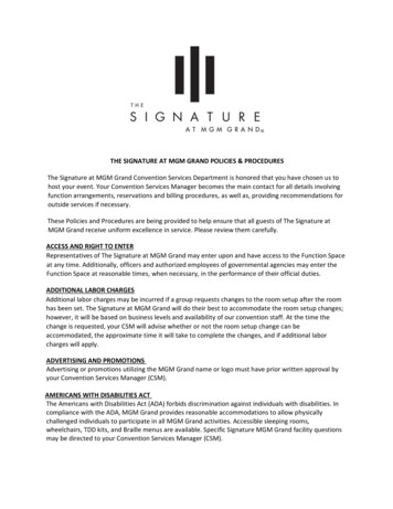 Signature Policies And Procedures - MGM Resorts International