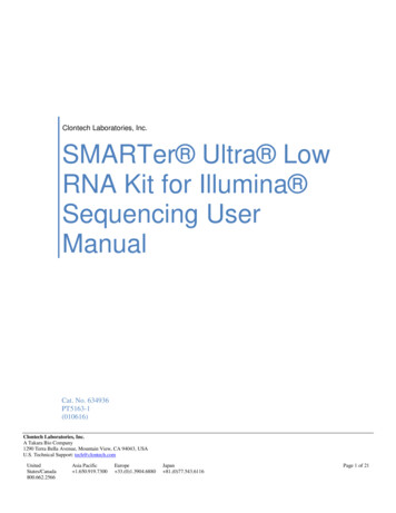 Smarter Ultra Low RNA Kit For Illumina Sequencing User Manual