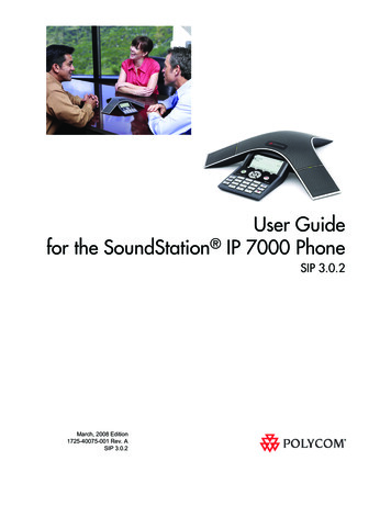 User Guide For The SoundStation IP 7000 Phone