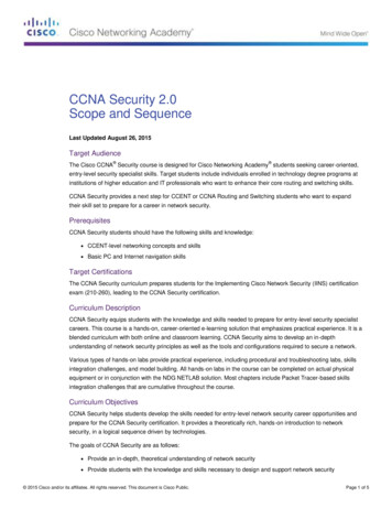 CCNA Security 2.0 Scope And Sequence - Networking Academy
