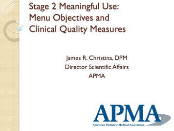Stage 2 Meaningful Use: Core Objectives - Apma 
