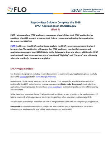 Step-by-Step Guide To Complete The 2019 EPAP Application On USAJOBS.gov .