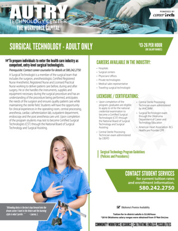 SURGICAL TECHNOLOGY - ADULT ONLY 13-26 PER HOUR - Autry Technology Center
