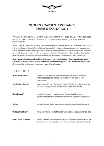 Genesis Roadside Assistance Terms & Conditions