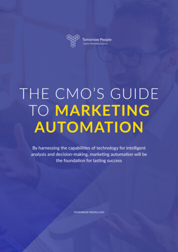 THE CMO'S GUIDE TO MARKETING AUTOMATION - Tomorrow People