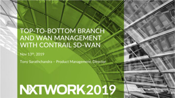 Top-to-bottom Branch And Wan Management With Contrail Sd-wan
