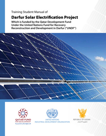 Training Student Manual Of Darfur Solar Electrification Project - UNIDO