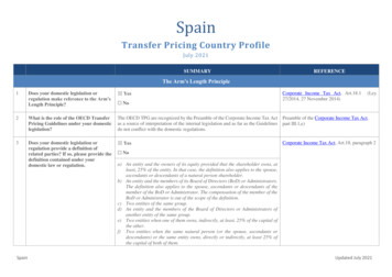 Transfer Pricing Country Profile- Spain - OECD