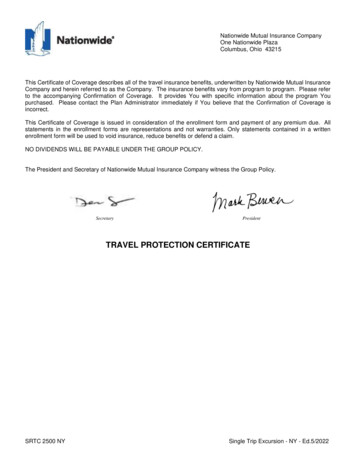 TRAVEL PROTECTION CERTIFICATE - HTH Travel Insurance
