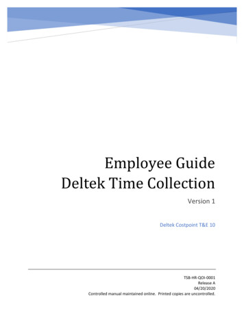 Employee Guide Deltek Time Collection