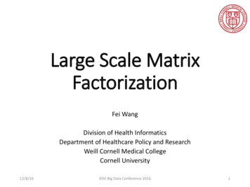 Large Scale Matrix Factorization - College Of Computing & Informatics