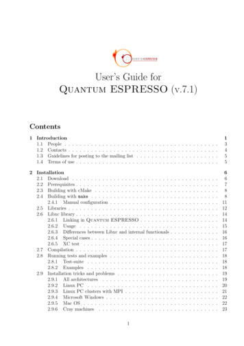 User's Guide For Quantum ESPRESSO (v.7.1)