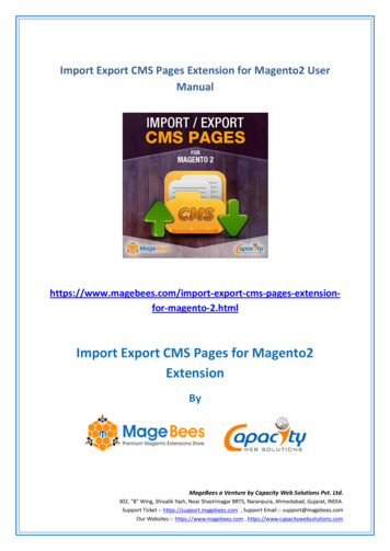 Import Export CMS Pages Extension For Magento2 By MageBees