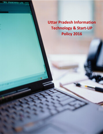 Uttar Pradesh Information Technology & Start-UP Policy 2016