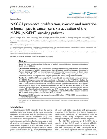 Research Paper NKCC1 Promotes Proliferation . - Journal Of Cancer