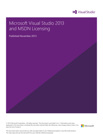 Microsoft Visual Studio 2013 And MSDN Licensing - Zones