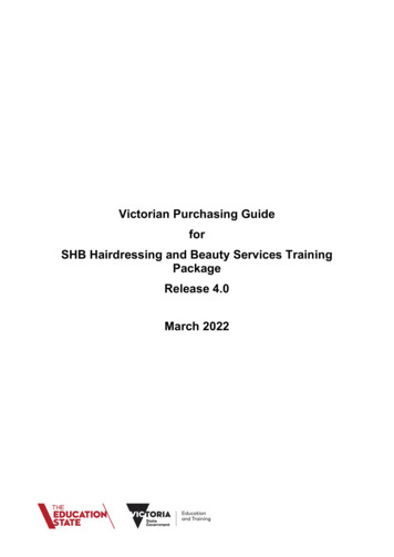 Victorian Purchasing Guide For SHB Hairdressing And Beauty Services .